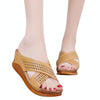 Thick-Bottomed Muffin Wedge Sandals, Shoe Size:40(Brown)