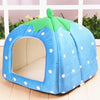 Foldable Strawberry Pet Bed House, Plush Nest, XS Cat/Small Dog