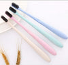 4  PCS /set Wheat Straw Toothbrush Soft-Bristle Toothbrush Bamboo Charcoal Head 18cm PVC Casing Portable Packaging Travel Toothbrush(Blue)