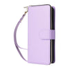 For Samsung Galaxy S23 FE 5G Nine-card Slots Zipper Wallet Bag Leather Phone Case(Purple)