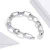 S925 Sterling Silver Paperclip Love Women Bracelet Jewelry, Size:17cm