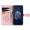For Asus Zenfone 8 Flip Lovely Cat and Dog Embossing Pattern Horizontal Flip Leather Case , with Holder & Card Slots & Wallet & Cartoon Clasp & Lanyard(Rose Gold)