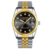 FNGEEN 7008 Men Fashion Diamond Dial Watch Couple Watch(Gold Black Sueface)