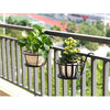 Iron Metal Railing Potted Plant Shelves Hanging Flowerpot Rack (Black)