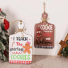 Christmas Gingerbread Man Decoration Wooden Sign Ornaments Store Welcome Pendant(Brown)