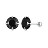S925 Sterling Silver Platinum Plated Zircon Stud Earrings Jewelry, Color: Black Zircon L