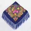 Sapphire Ethnic Style Retro Tassel Square Scarf Flower Pattern Headscarf Scarf, Size:90 x 90cm