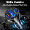 66W 4 in 1 Digital Display Fast Charging Car Charger with Voltmeter (White)