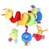 H033B Baby Caterpillar Cot Spiral Toy Cartoon Animal Baby With Rattle Bee Pram Hanging Soothing Toy