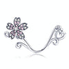 S925 Sterling Silver Beautiful Flowers DIY Bracelet Accessories, Color:Silver