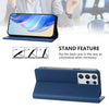For Samsung Galaxy S21 Ultra 5G RC01 Dual-Folded Magnetic Suction RFID Leather Phone Case(Dark Blue)
