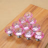 30mm K9 Clear Crystal Glass Chromium-plated One-hole Drawer Handle(Pink)