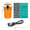 N12E Car Creative Ashtray Solar Power With Light And Cover With Cigarette Liighter (Blue)