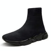 Knit Upper Breathable Sport Sock Boots Chunky Sneakers High Top Running Shoes for Men /  Women, Shoe Size:45(Black)