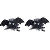 1pair Halloween Bat Hairpin Children Costume Headdress(Black)