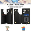 For Samsung Galaxy S24 Ultra 5G Double Flap Zipper RFID Leather Phone Case with Short Lanyard(Black)