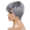 Wig-332 Silver Gray Ladies Short Straight Hair Wig High Temperature Silk Chemical Fiber Headgear