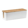 Wire Organizer Storage Box Power Strip Socket Junction Box, Size:Large(Bamboo White)