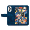 For Samsung Galaxy A73 5G Floral Pattern Leather Phone Case with Lanyard(Dark Blue)