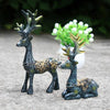 2 Pairs R-8820 Car Ornaments Car Home Safe Deer Decorations(Bronze Blue)