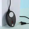 YF-106 USB- C / Type-Cx2+USBx2 Oval PD Socket Phone Charger with Light, Plug Type:US Plug(Black)