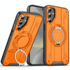 For Samsung Galaxy S25 / S24 5G Rotating Ring Holder Magnetic MagSafe Phone Case(Orange)