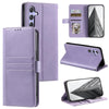 For Samsung Galaxy A36 Simple 6-Card Wallet Leather Phone Case(Purple)