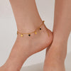 OPK GZ197 Simple Geometric Cross Stainless Steel Anklets(Gold)