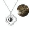 100 Language I Love You Projective Girl Four-leaf Clover Pendant Necklace Jewelry