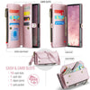 For Samsung Galaxy S25 Ultra 5G CaseMe C36 Card Slots Zipper Wallet RFID Anti-theft Leather Phone Case(Pink)
