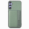 For Samsung Galaxy S25 Ultra 5G Carbon Fiber Magnetic Card Wallet RFID Blocking Phone Case(Green)