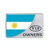 Universal Car Argentina Flag Rectangle Shape VIP Metal Decorative Sticker (Silver)