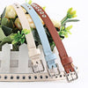 Women Hollow Rivets PU Leather Waist Belt Apparel Accessories, Size:103 x 1.4cm(White)