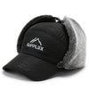 Men Winter Warm Hat Outdoor Biking Cold-Proof Ear Protection Cap With Detachable Mask, Size: Free Size(Gray+ Gray Embroidery)