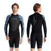 DIVE & SAIL 2mm Mens One Piece Long Sleeve Warm Wetsuit Surf Snorkeling Winter Wetsuit, Size: S(Black)