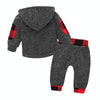 Hoodies Toddler Plaid Hooded Tops Long Pants Kids Set, Kid Size:90cm(Dark Grey)