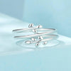S925 Sterling Silver Oxidized Multi-layered Leaf Ring, Size: No.7(SCR755)