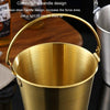1800ml 304 Stainless Steel Handheld Ice Bucket Bar Beer Chill Bucket Chips Milk Tea Snacks Barrel(Gold)