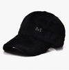 Women Autumn and Winter Thickened Rabbit Fur Plush Baseball Cap Curved Brim Warm Cap, Size: Adjustable(Black)