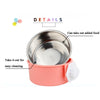 Small Hanging Pet Bowl, Stainless Steel, Random Colour