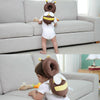 Big Brown Plush Bee Pattern Shockproof Head Pad for Baby Children Waliking