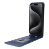 For iPhone 15 Pro Magnetic Vertical Flip Leather Phone Case(Blue)