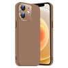 For iPhone 12 Nano Lens Cover Liquid Silicone Phone Case(Desert Gold)