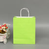 10 PCS Elegant Kraft Paper Bag With Handles for Wedding/Birthday Party/Jewelry/Clothes, Size:16x22x8cm(Light Green)