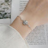 XRA002 Four-Leaf Grass Bracelet 925 Silver Moissanite Diamond Bracelet(50 Points White Gold)