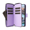 For Samsung Galaxy A34 Nine-card Slots Zipper Wallet Bag Leather Phone Case(Purple)