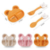 Wheat Straw Bear Cartoon Cutlery Set(Beige)