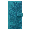 For iPhone X / XS Lace Floral Embossed Magnetic Buckle Leather Phone Case(Green)