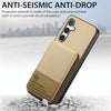 For Samsung Galaxy A36 Twill Fabric Leather Vertical Flip RFID Card Bag Phone Case(Khaki)