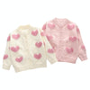 Girls Love Sweater Cardigan Autumn and Winter Knitted Sweater Jacket, Size:  120cm(Pink)